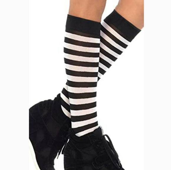 Other - Black & White Stripe Leg Warmers
